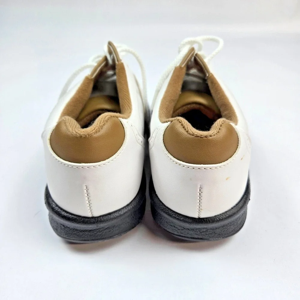 Footjoy Golf Shoes Mens Size 7‎ Contour Soft Spikes 48762 White Brown Comfort